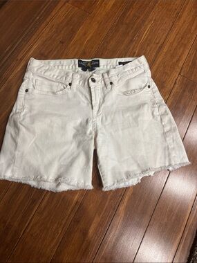 Lucky Brand White Frayed Hem Denim Shorts